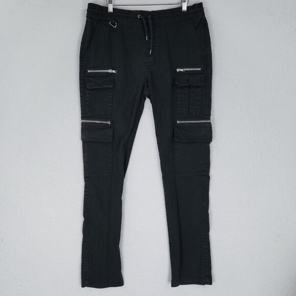 Hot Topic Other - Hot Topic Pants Mens Large Black Cargo Pull On Skinny Leg Streetwear Punk Gothic